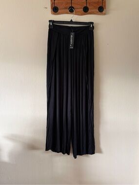Elliot & Vine Black Double High Slit Flowy Wide Leg Pants High Rise Size XL